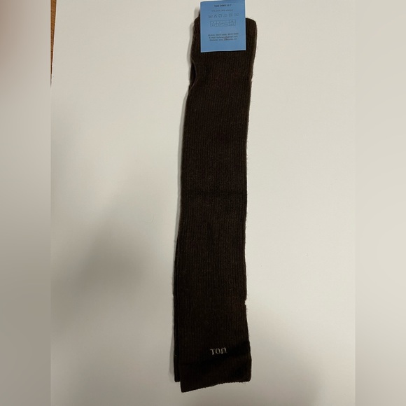 Yak wool blend thermal leg warmers over the knee dark brown - Picture 3 of 6